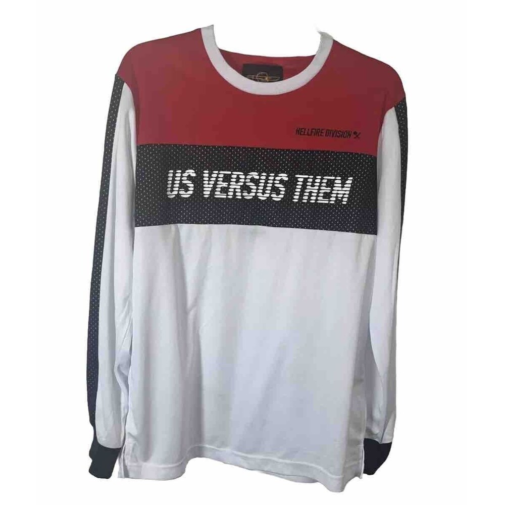 Us Versus Them Hellfire Division Man Jersey T-shirt Size S Street Wear Casual